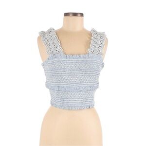 Saylor, size medium, good used condition, Blue and white top with tie detail